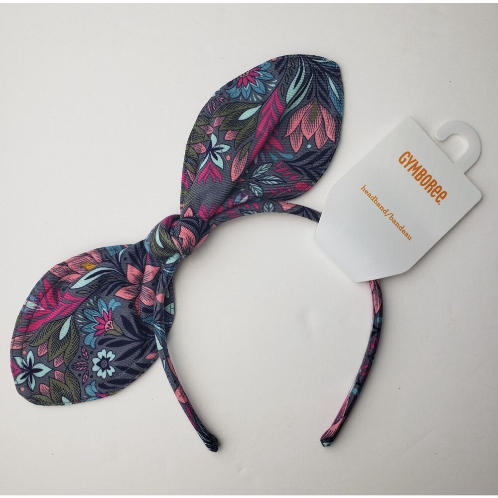 Gymboree Girls Bow Headband Gray Green Pink Knot | New with Tags